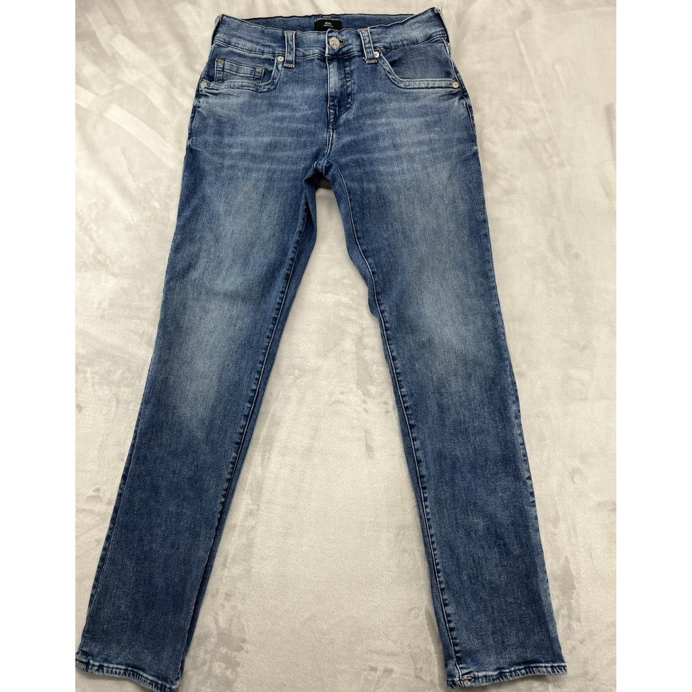 True Religion Geno Jeans Men 32 Blue Relaxed Slim Straight Stretch Excellent